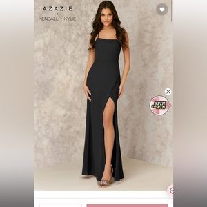 Azazie black chiffon bridesmaid dress